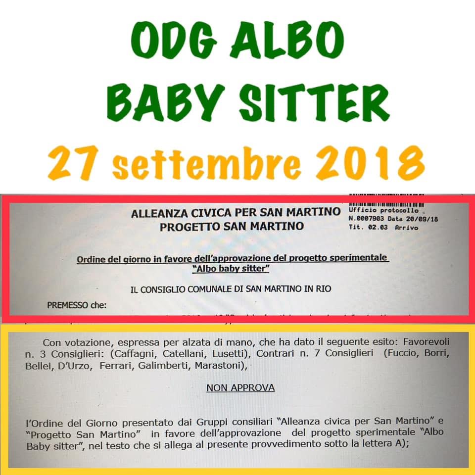 Albo Baby Sitter news allenaza civiva san martino